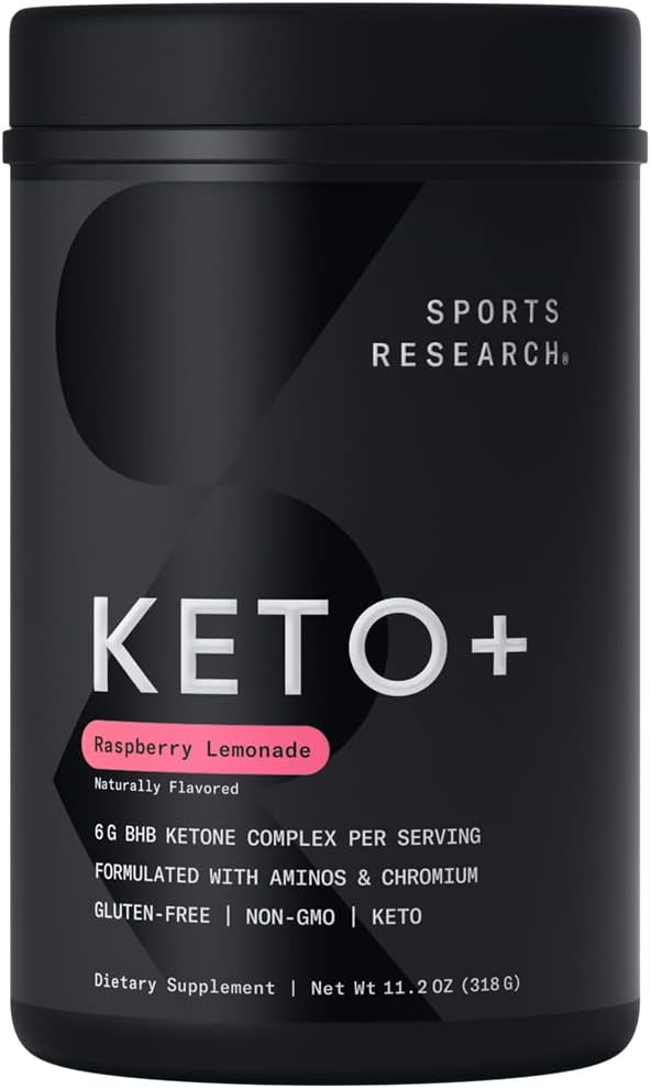 #3 Sports Research Keto Plus Exogenous Ketones – Hydration, Energy & Ketosis Support, 30 Servings