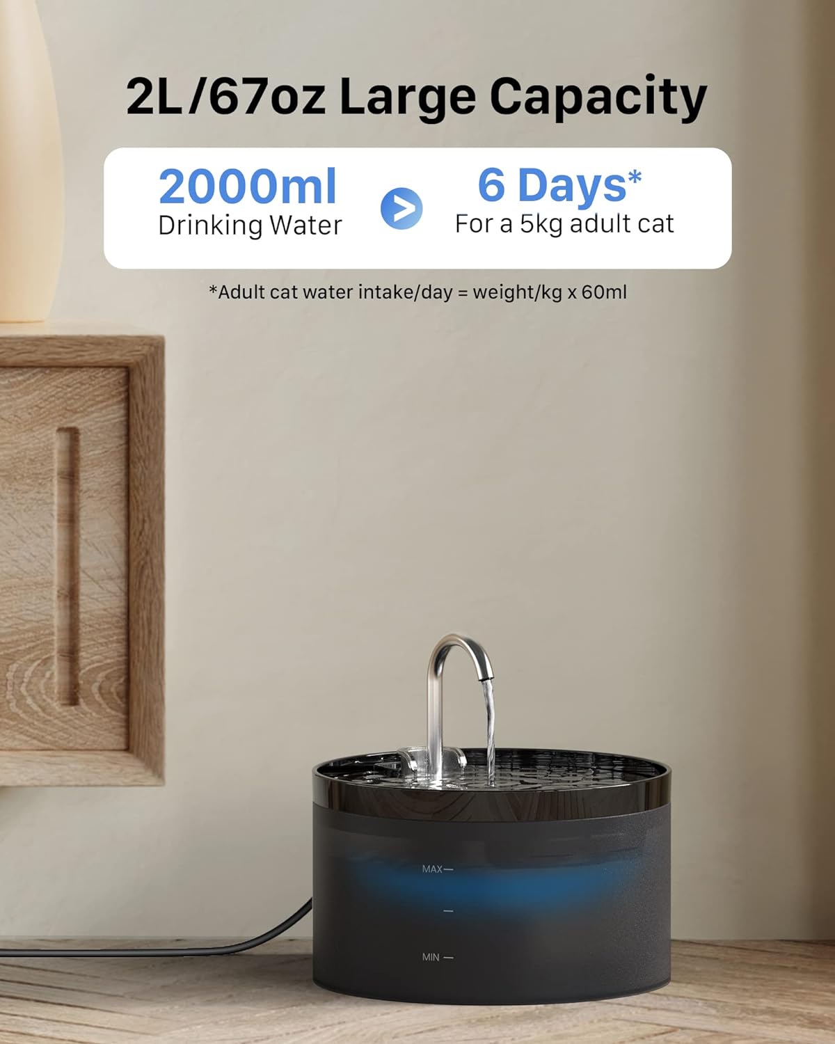 67oz (2L) Large Capacity for Continuous Hydration