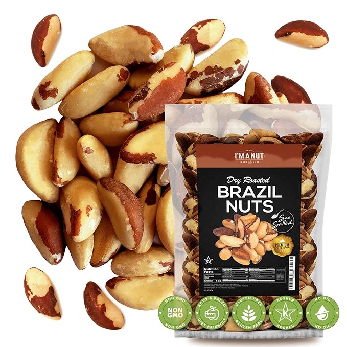 I'm A Nut Dry Roasted Brazil Nuts – 32oz, Sea Salted, Keto & Vegan-Friendly, No Oils or Additives