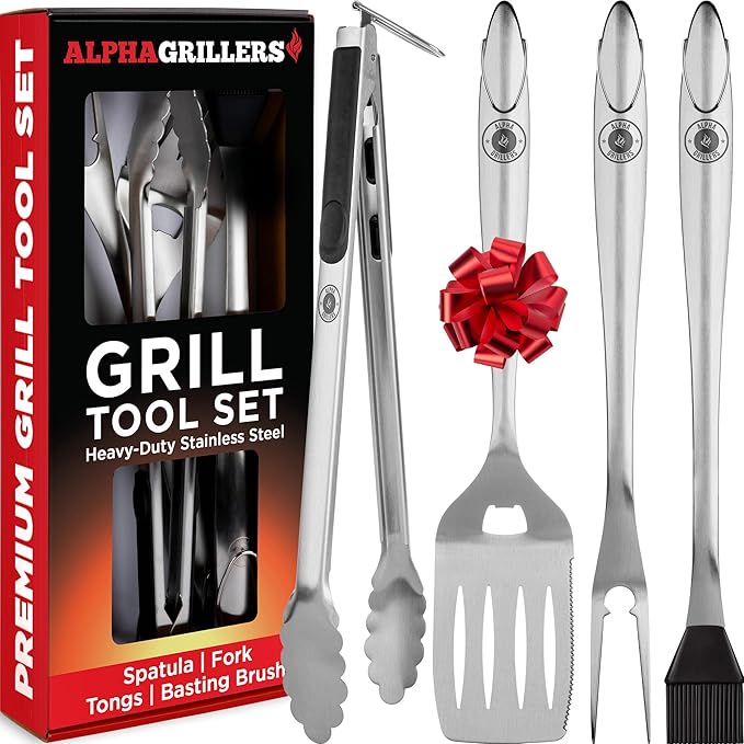 Alpha Grillers BBQ Grilling Accessories Tool Set Gift for Dad