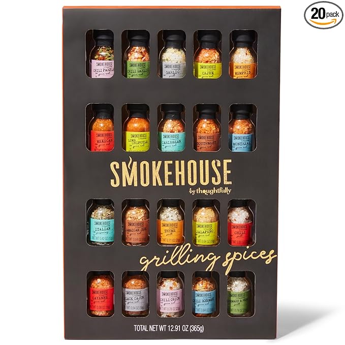Smokehouse Grilling Spice Set - 20 Unique BBQ Rubs for Dad