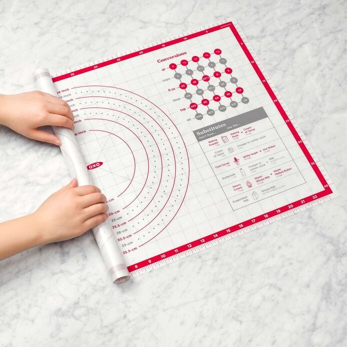OXO Silicone Pastry Mat arranged as a small-batch baking work surface